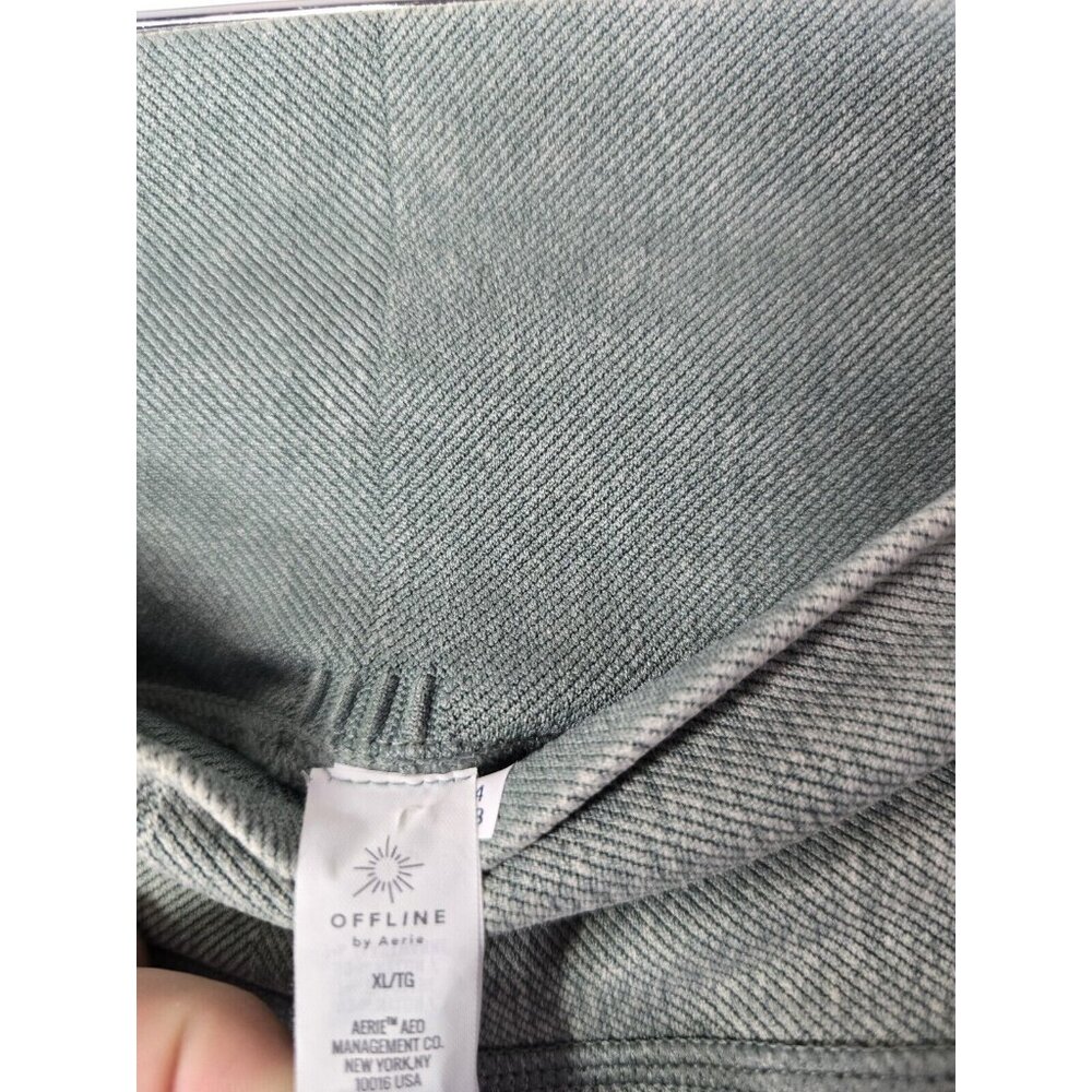 Women's Green Ribbed Pants - Picture 4 of 6